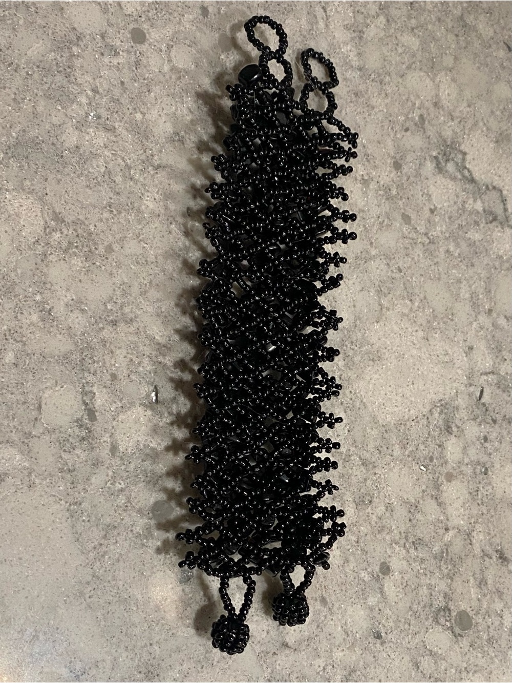 Gorgeous Black Vintage Beaded Adjustable Bracelet - Picture 5 of 11